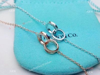 T I F F I NY Double Ring Bracelet - 925 Silver & Rose Gold
